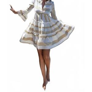 NEW KASIA eros mini dress in white /gold